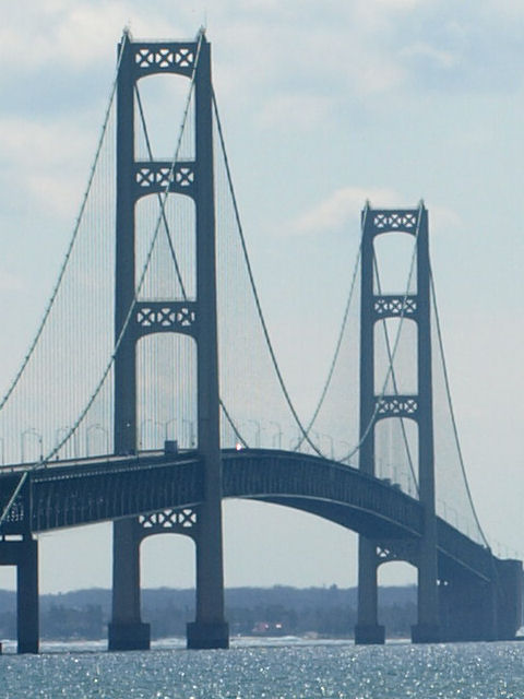 Marina Lighthouse in Downtown St. Ignace, Michigan